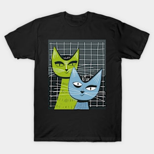 Mid Century Modern CAT Sleek Wallpapers T-Shirt